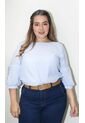 Blusa Para Mujer. Manga 3/4 Azul Marca L&H de L&H