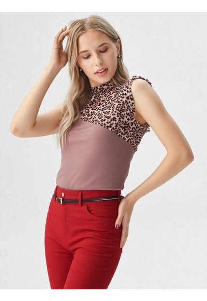 Camiseta Para Mujer Manga Sisa Cafe Marca L&H