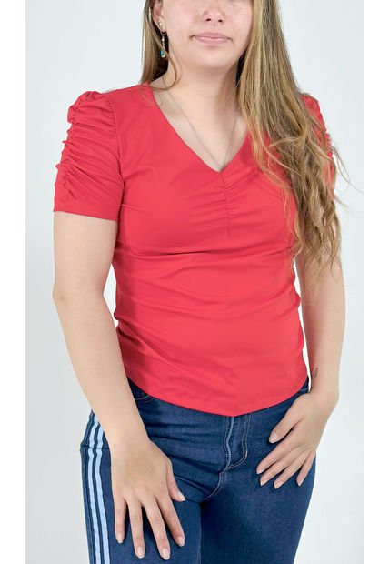 Camiseta Para Mujer Manga Corta Rojo Marca L&H