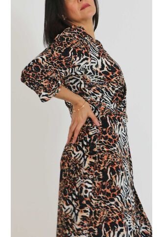 Vestido Para Mujer Manga 3/4 Terracota Marca L&H L&H