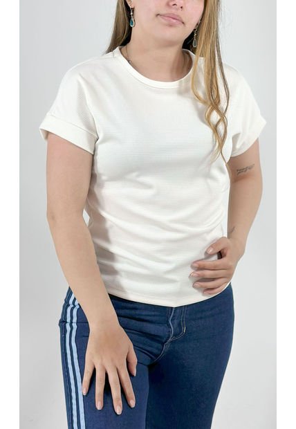 Camiseta Para Mujer Manga Corta Beige Marca L&H