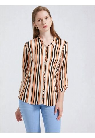 Blusa Para Mujer Manga 3/4 Cafe Marca L&H Ref. 5P412246 L&H