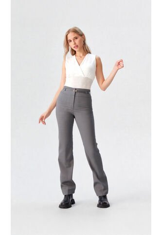 Pantalon Para Mujer Gris Claro Marca L&H L&H