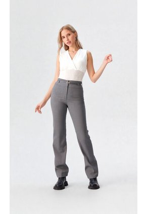 Pantalon Para Mujer Gris Claro Marca L&H