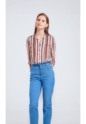 Blusa Para Mujer Manga 3/4 Terracota Marca L&H Ref. 5P412246