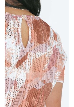 Blusa Para Mujer Manga Corta Coral Marca L&H Ref. 5P412245