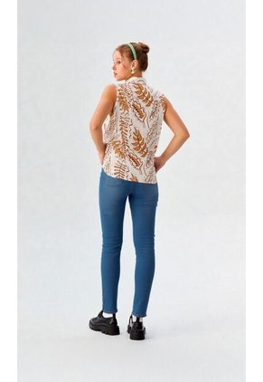 Blusa Para Mujer Manga Sisa Taupe Marca L&H Ref. 5P412247