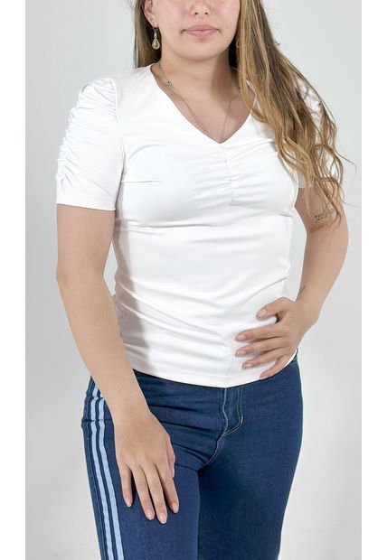 Camiseta Para Mujer Manga Corta Blanco Marca L&H