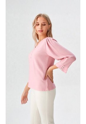 Blusa Para Mujer Manga 3/4 Rosado Marca L&H Ref. 5P412250
