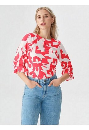 Camiseta Para Mujer Manga 3/4 Rojo Marca L&H