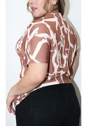 Camiseta Para Mujer. Manga Corta Cafe Marca L&H