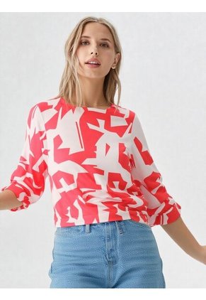 Camiseta Para Mujer Manga 3/4 Rojo Marca L&H