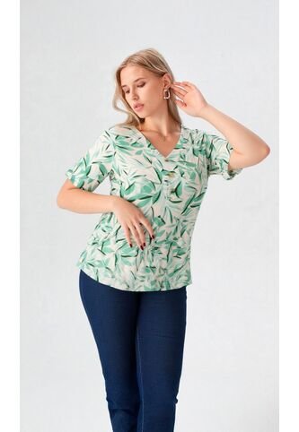 Blusa Para Mujer Manga Corta Verde Marca L&H Ref. 5P412253 L&H