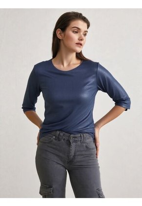 Camiseta Para Mujer Manga 3/4 Azul Marca L&H