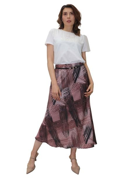 Falda Para Mujer Cafe Marca L&H