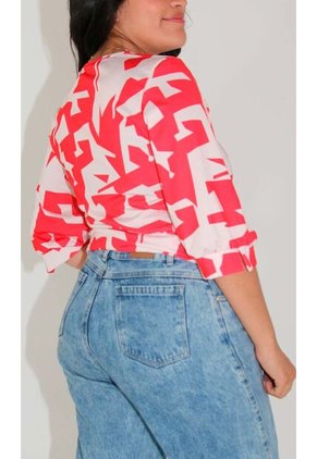 Camiseta Para Mujer Manga 3/4 Rojo Marca L&H