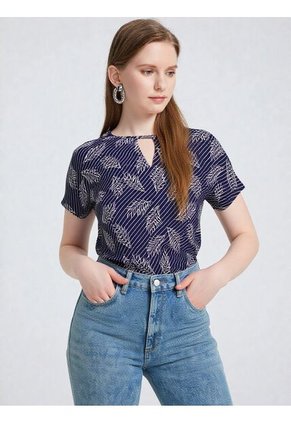 Camiseta Para Mujer Manga Corta Azul Marca L&H