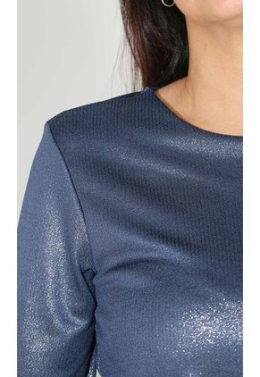 Camiseta Para Mujer Manga 3/4 Azul Marca L&H