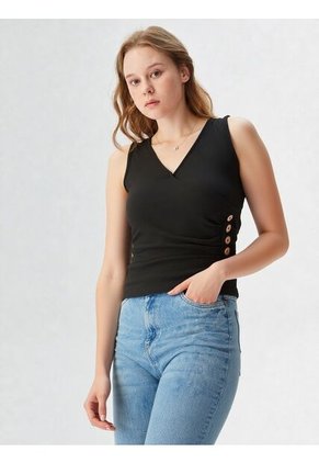 Camiseta Para Mujer Manga Sisa Negro Marca L&H