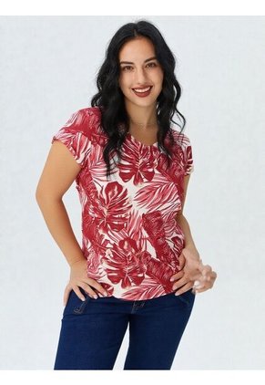 Camiseta Para Mujer Manga Corta Rojo Marca L&H
