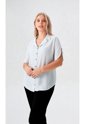 Blusa Para Mujer Manga Corta Azul Marca L&H Ref. 5P412257