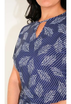 Camiseta Para Mujer Manga Corta Azul Marca L&H