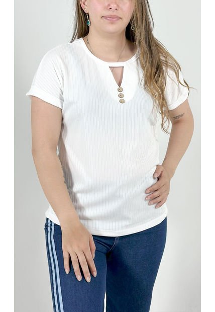 Camiseta Para Mujer Manga Corta Blanco Marca L&H