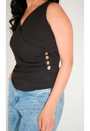 Camiseta Para Mujer Manga Sisa Negro Marca L&H