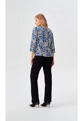 Blusa Para Mujer Manga 3/4 Azul Marca L&H Ref. 5P412258