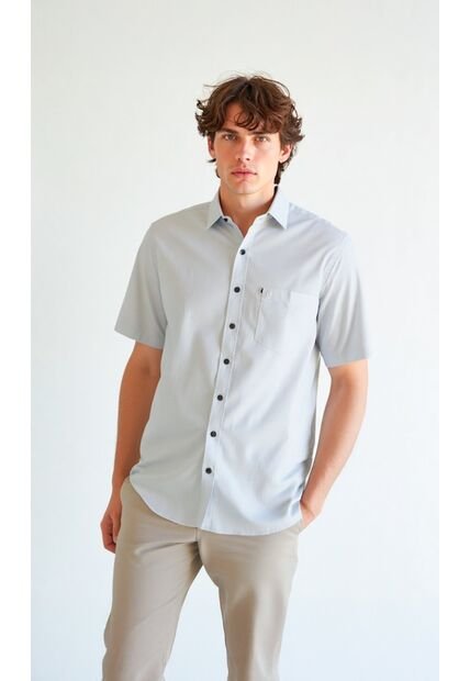 Camisa Para Hombre Manga Corta Blanco Marca L&H