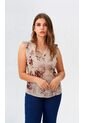 Blusa Para Mujer Manga Sisa Cafe Marca L&H Ref. 5P412261 de L&H