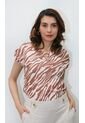 Camiseta Para Mujer Manga Corta Beige Marca L&H de L&H