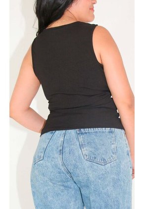 Camiseta Para Mujer Manga Sisa Negro Marca L&H