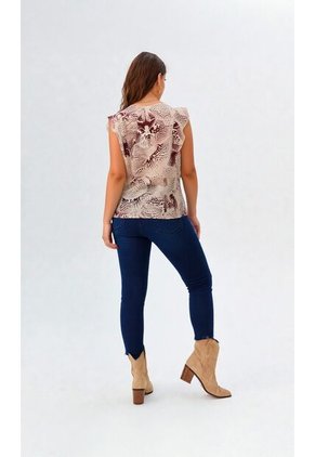 Blusa Para Mujer Manga Sisa Cafe Marca L&H Ref. 5P412261