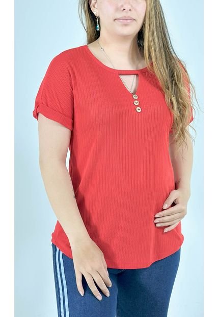 Camiseta Para Mujer Manga Corta Rojo Marca L&H