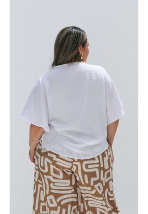 Blusa Para Mujer. Manga Corta Blanco Marca L&H Ref. 7K612008