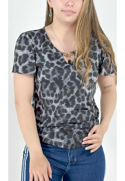 Camiseta Para Mujer Manga Corta Gris Claro Marca L&H