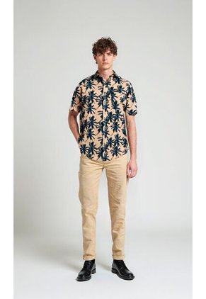 Camisa Para Hombre Manga Corta Taupe Marca L&H