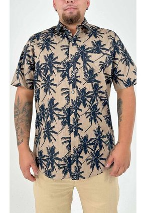 Camisa Para Hombre Manga Corta Taupe Marca L&H