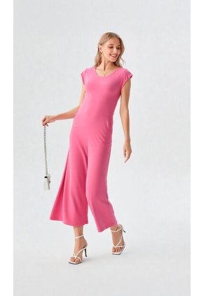 Enterizo Para Mujer Manga Corta Rosado Marca L&H Ref. 2J432015