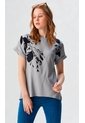 Blusa Para Mujer Manga Corta Gris Claro Marca L&H Ref. 1F412700 de L&H