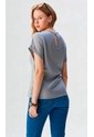 Blusa Para Mujer Manga Corta Gris Claro Marca L&H Ref. 1F412700 de L&H
