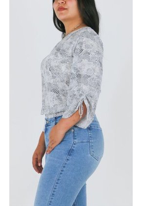 Blusa Para Mujer Manga 3/4 Negro Marca L&H Ref. 8E412044