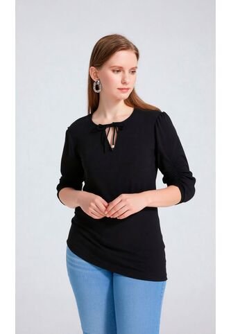 Blusa Para Mujer Manga Corta Negro Marca L&H Ref. 8E412045 L&H