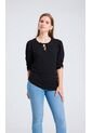 Blusa Para Mujer Manga Corta Negro Marca L&H Ref. 8E412045 de L&H