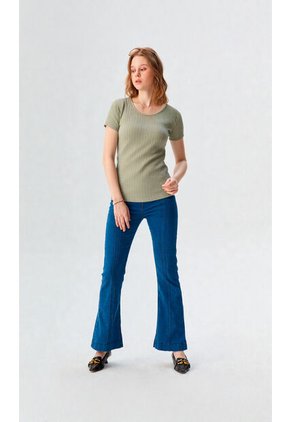 Camiseta Para Mujer Manga Corta Verde Marca L&H Ref. 1F409515