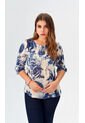 Blusa Para Mujer Manga 3/4 Azul Marca L&H Ref. 5P412282 de L&H