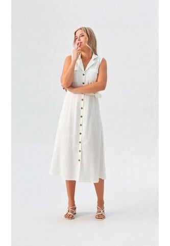 Vestido Para Mujer Manga Sisa Crudo Marca L&H Ref. 1Y417033 L&H