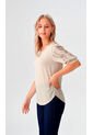 Blusa Para Mujer Manga Corta Beige Marca L&H Ref. 1F412708 de L&H
