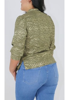 Blusa Para Mujer Manga 3/4 Verde Marca L&H Ref. 9V412008